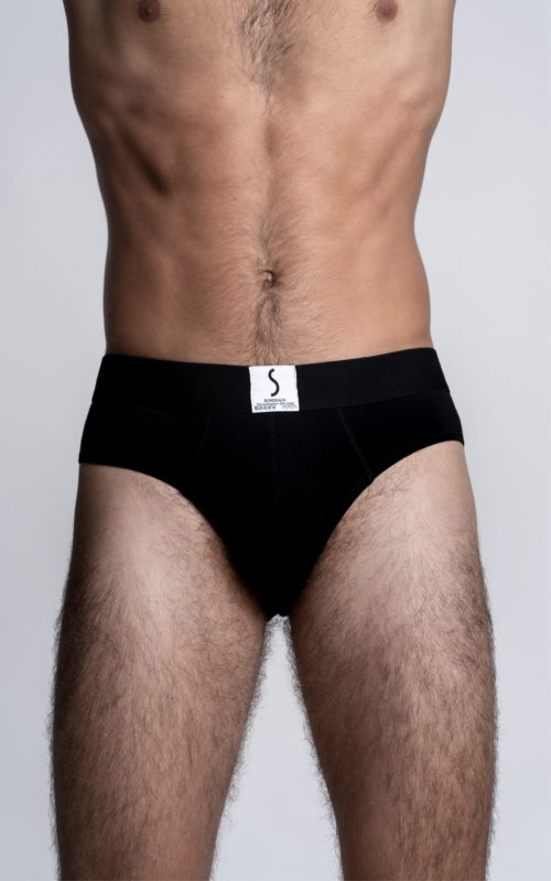 Zoom sur un slip athesans noir de la marque S BORDEAUX