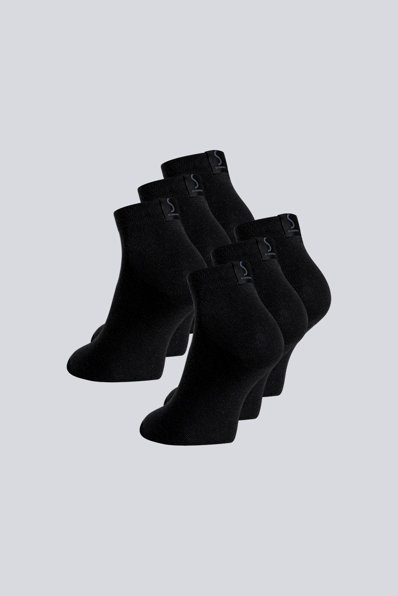 Six paires de chaussettes noires socquettes pour homme de la marque S BORDEAUX