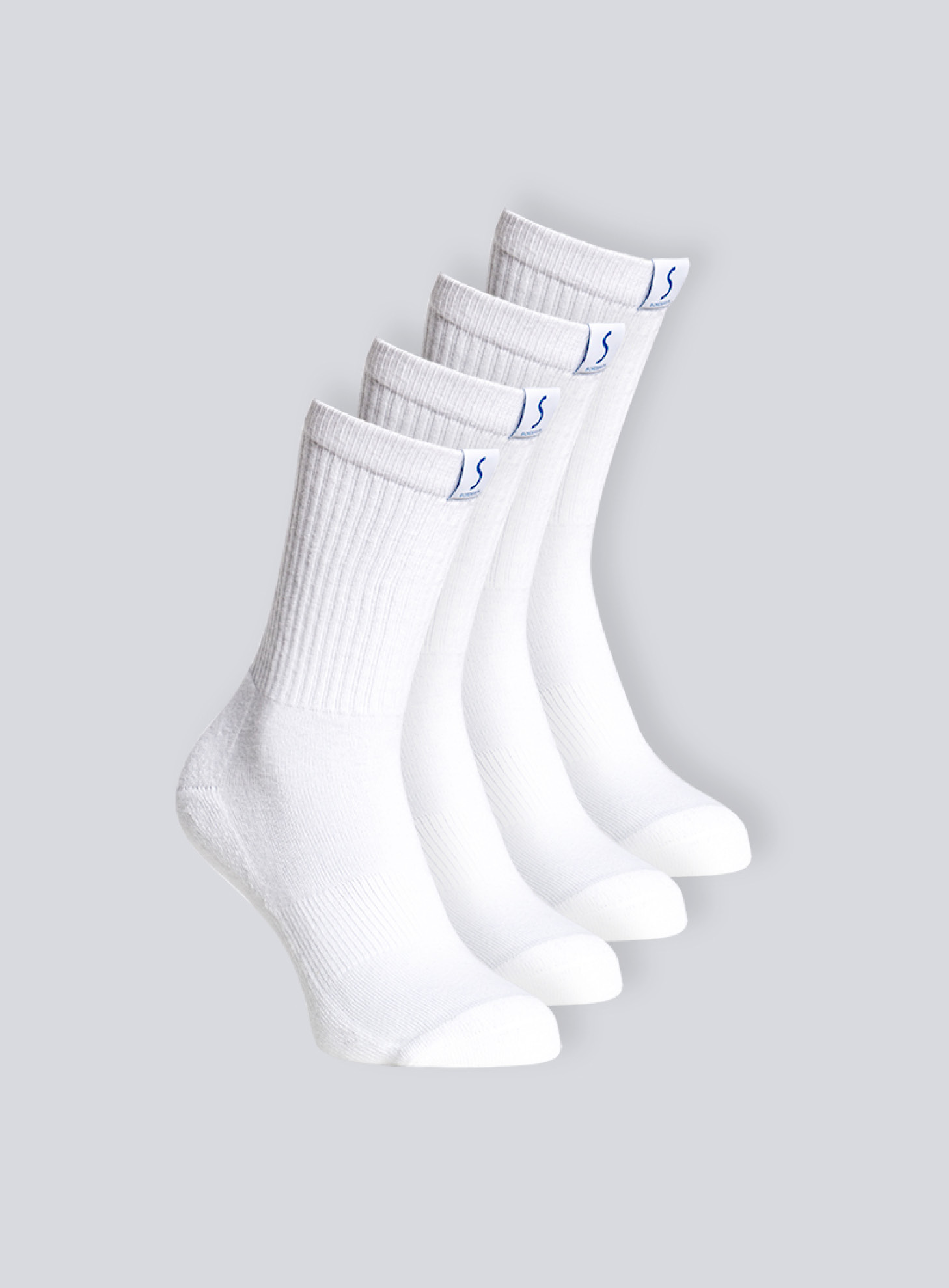 Quatre paires de chaussettes mi-mollet blanche pour le sport pour homme de la marque S BORDEAUX