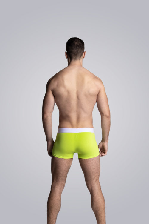 Boxer vert lime en coton